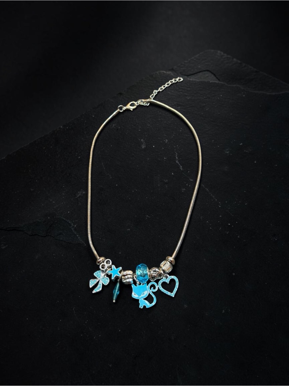 Blue Charm Pendant Necklace - Women Jewelry